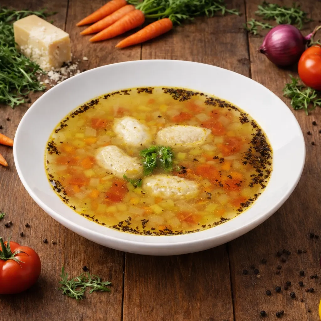 Фото страви «Міністроне з курячими кнелями» у Pasteria